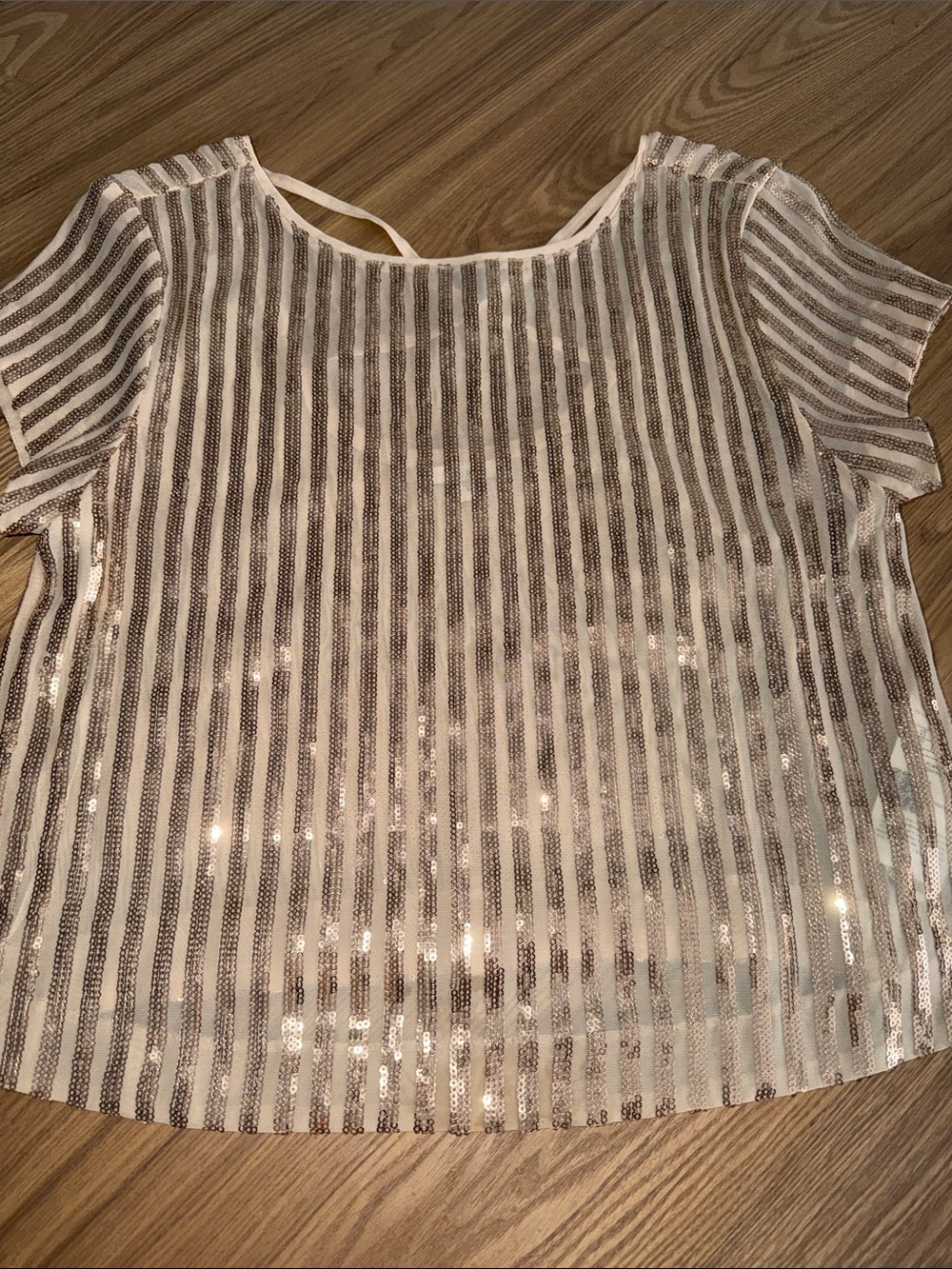Guess Sequin Striped Pencil Skirt & Top Set - Gold